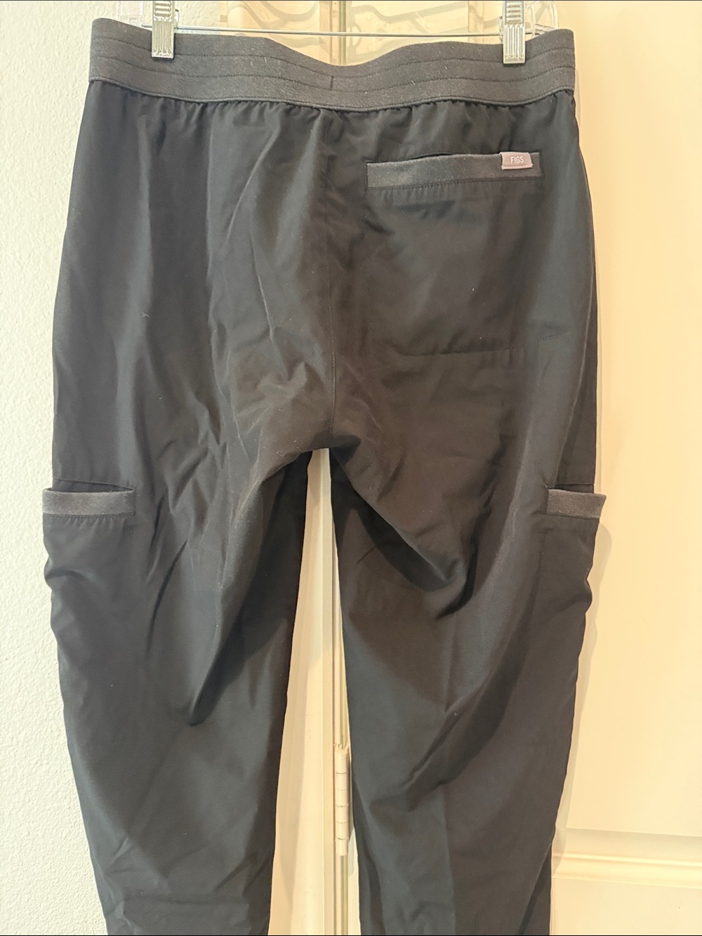 Figs Black Jogger Pants with Teal Drawstring - Picture 7 of 9